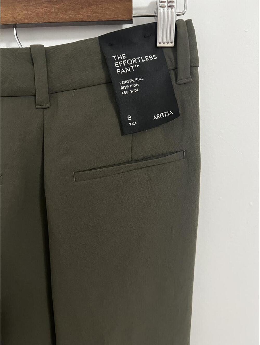 Aritzia Effortless Pant - Crepette | Dark Olive | Size 6 Tall / High Rise